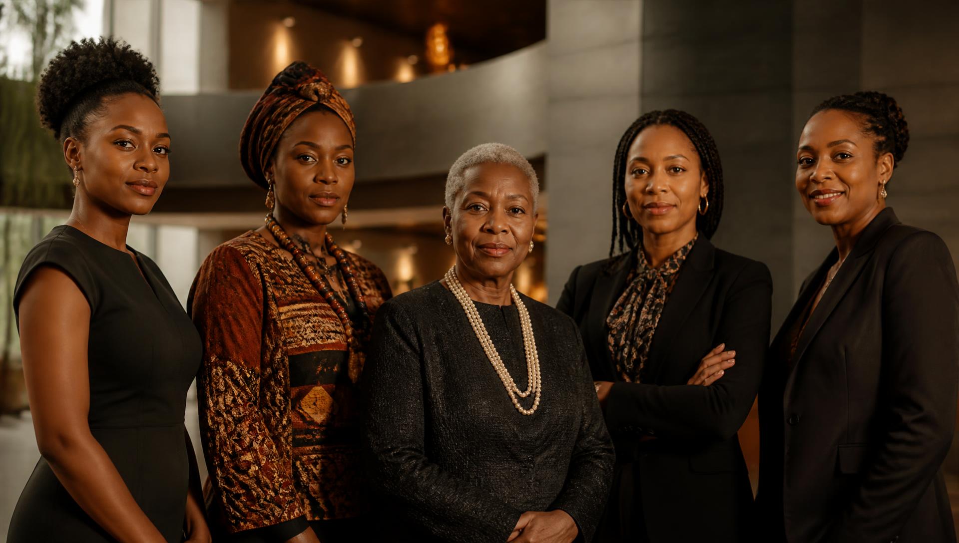 Femmes africaines élégantes et confiantes de plusieurs générations réunies